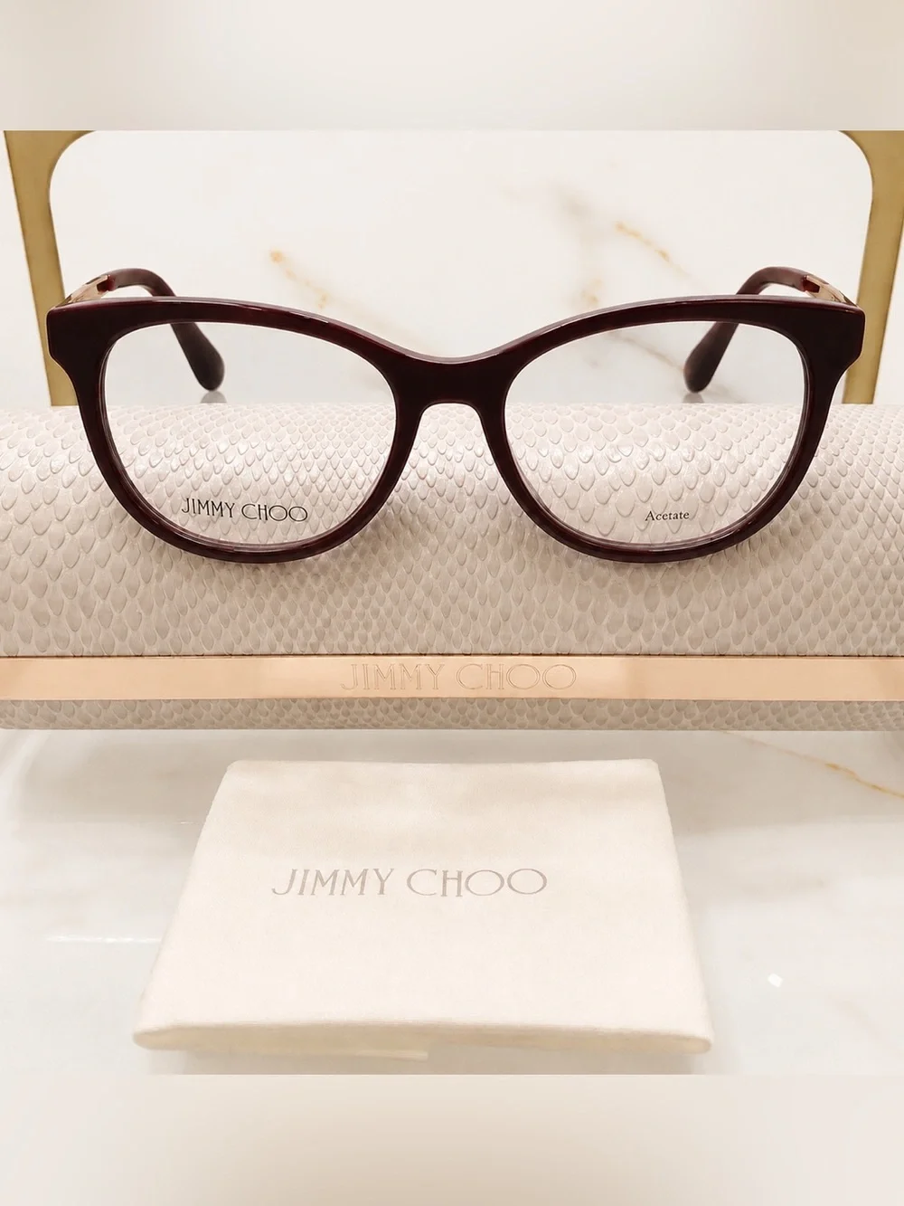 Jimmy Choo 202 Eyeglasses | Color LHF Burgundy